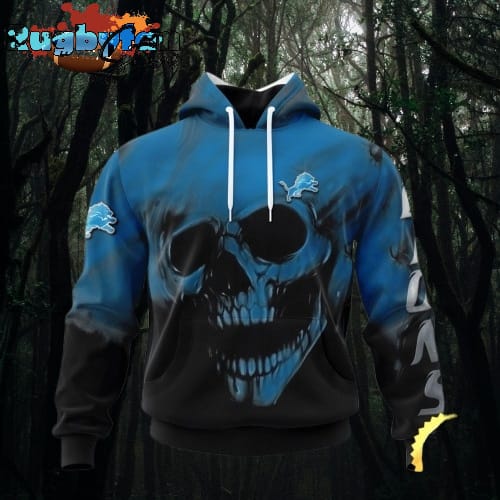 NFL Detroit Lions 3D Hoodie Printed Halloween Skull Custom Name And Number Show Team Pride