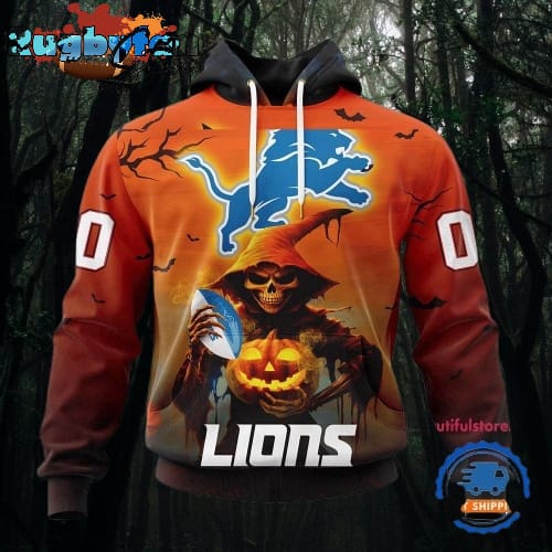 NFL Detroit Lions Ghost Witches Halloween Custom Hoodie