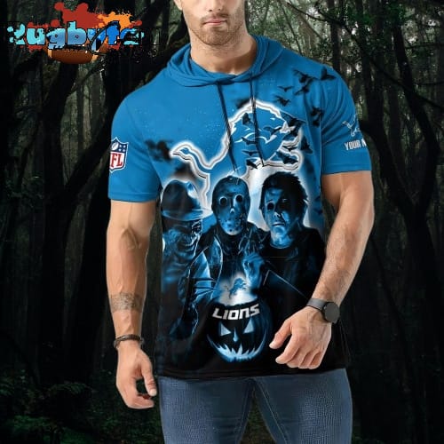 NFL Detroit Lions Horror Characters Essential Halloween Sleeveless Hoodie