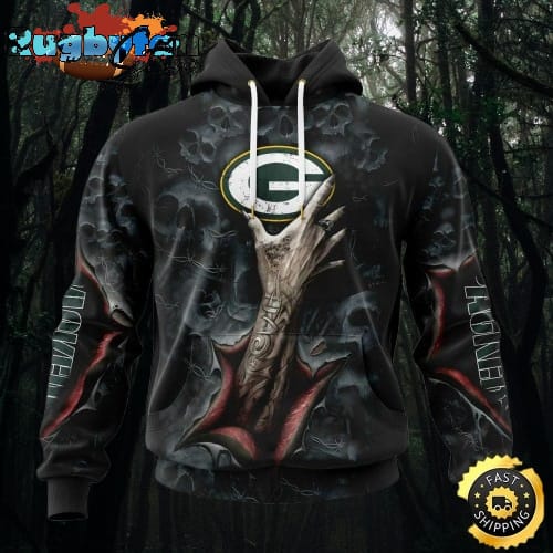 NFL Green Bay Packers Hoodie Special Horror Skull Art Design Halloween 3D Hoodie Unisex Hoodie