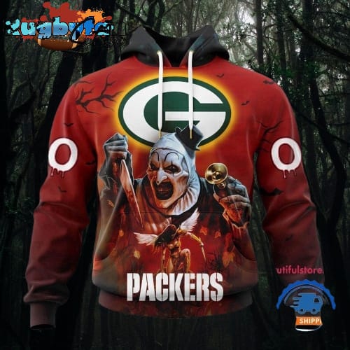 NFL Green Bay Packers Horror Terrifier Ghoulish Valak Halloween Football Hoodie