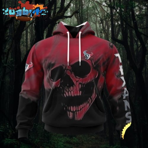 NFL Houston Texans 3D Hoodie Printed Halloween Skull Custom Name And Number Show Team Pride