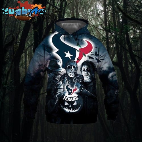 NFL Houston Texans All Over Print 3D Hoodie Halloween Horror Night Gift For Football Fans