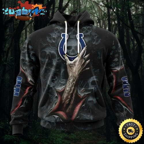 NFL Indianapolis Colts Hoodie Special Horror Skull Art Design Halloween 3D Hoodie Unisex Hoodie