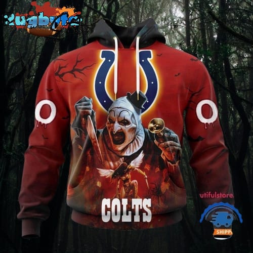 NFL Indianapolis Colts Horror Terrifier Ghoulish Valak Halloween Football Hoodie