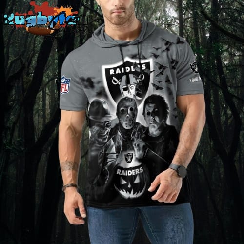 NFL Las Vegas Raiders Horror Characters Essential Halloween Sleeveless Hoodie