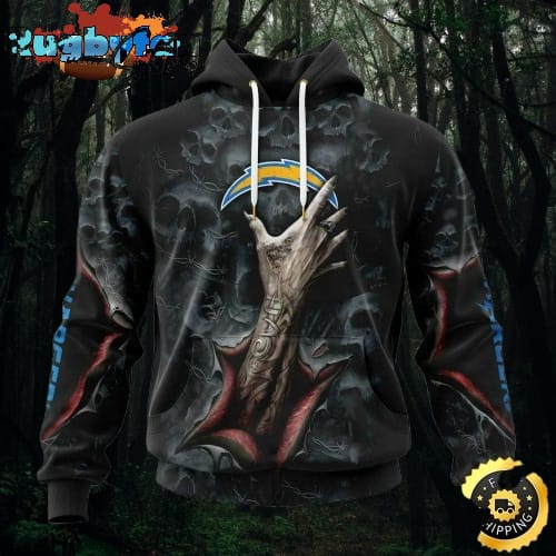 NFL Los Angeles Chargers Hoodie Special Horror Skull Art Design Halloween 3D Hoodie Unisex Hoodie